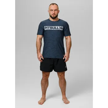 Pánské tričko PitBull West Coast - pánské triko casual sport HILLTOP modrý melír S