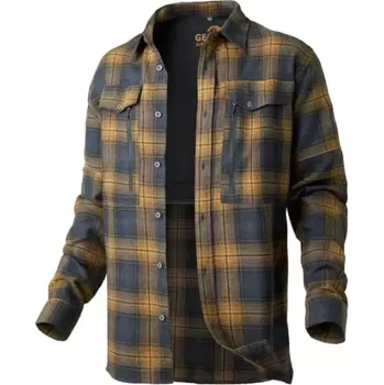 Pánská košile Košile s dlouhým rukávem Ezmar All Year žluto-šedá XXL