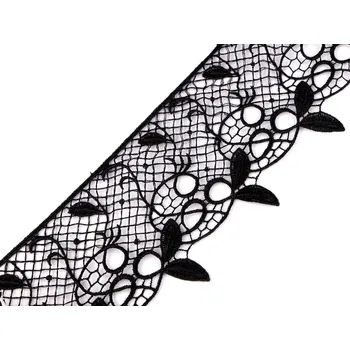 Krajka Vzdušná krajka šíře 90 mm, barva 2 černá