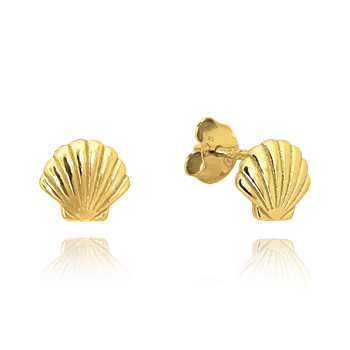 Souprava šperků MINET Letní pozlacené stříbrné náušnice MUŠLE JMAS8049GE00