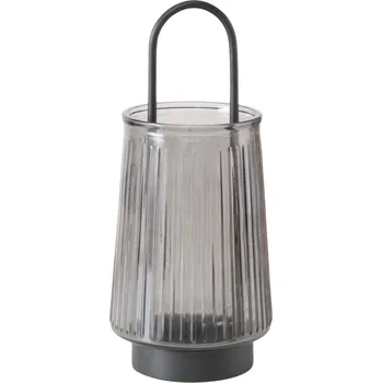 Svícen Boltze Home Skleněný svícen, 25,5 cm, IVER, šedý