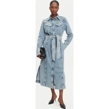 Dámské šaty BOSS Džínové šaty 50546068 Modrá Regular Fit M
