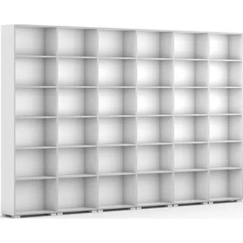 Knihovna B2B Partner Knihovna SILVER LINE, 6 sloupců, 2230 x 3600 x 400 mm, bílá
