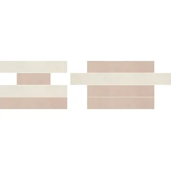 Obklad Glow Optical Powder/Silk - dlaždice mozaika set 28x78 růžová/slonová kost GLW667N