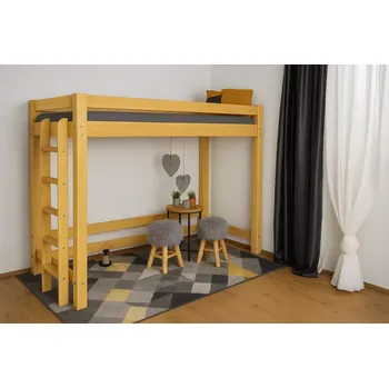 Postel Vyvýšená dětská postel Vali - horní spaní II 200 x 90 přírodní - průchod 130 cm (Český výrobek)