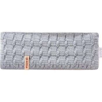 Zimní čelenka Kama pletená Merino čelenka CW12 109 - světle šedá UNI