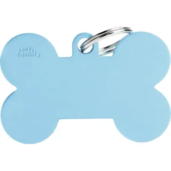 psí známka Známka pro psy My Family Basic kost extra velká světle modrá XL