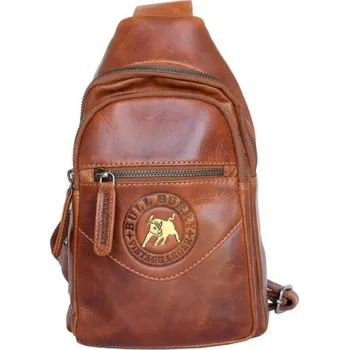 Kožený baťůžek Bullburry na nošení přes rameno z pevné kůže s látkovou podšívkou