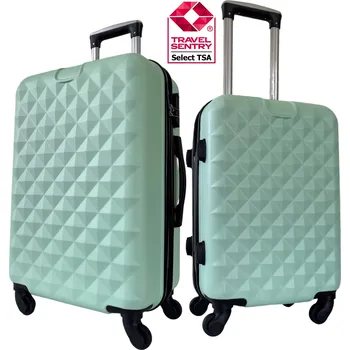 Sada cestovních skořepinových kufrů na 4 kolečkách - SM050 stříbrná