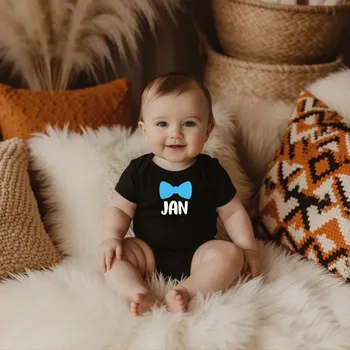 Kojenecké oblečení Body MOTÝLEK s vlastním jménem Barva: Černá, Velikost: 62 (0-3 měsíců)