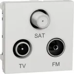 Schneider Electric NU345018 Unica - Zásuvka R/TV/SAT s F-konektorem koncová, 2M, Bílá