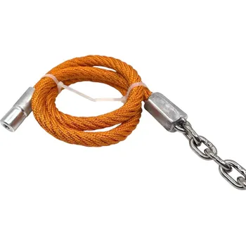 Lano Lano s řetězem a závitem M10 - oranžové 1m