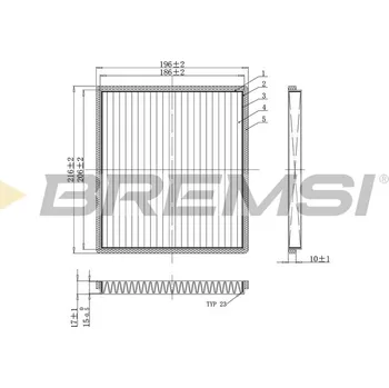Kabinový filtr Filtr vzduchu v interiéru BREMSI FC0089A