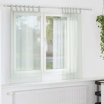 Sprchový závěs vidaXL Voálové závěsy s poutky 2 ks světle šedé 140x140 cm