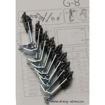 Alveus sada úchytek pro montáž nerezových dřezů - 8 kusů