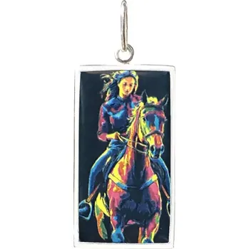 Přívěsek Jízda na koni Miniartion bílé zlato