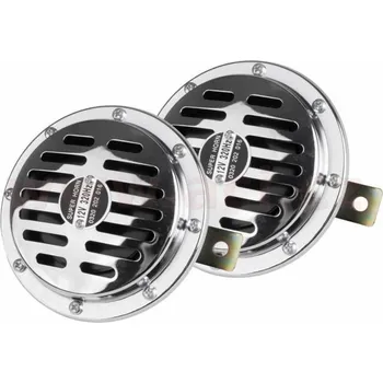 Klakson chromový 12V, 110 dB, 125 mm, sada 2 ks