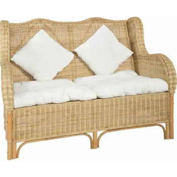 Pohovka zahrada-XL 2místná pohovka přírodní ratan a len 325466