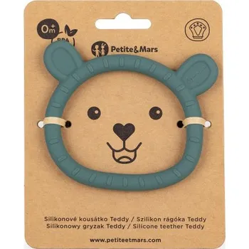 PETITE&MARS Kousátko silikonové Teddy Misty Green 0m+