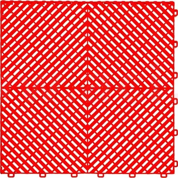 Plastová dlaždice žebrovaná 40x40x1,8 cm PVC (červená)