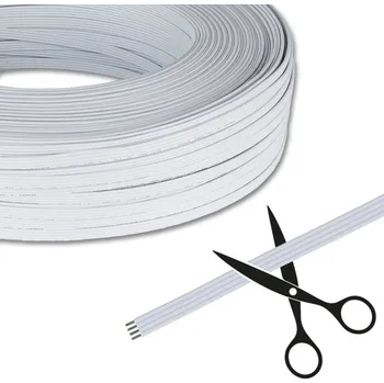 LED páska McLED ML-733.038.37.0 4-žilový plochý PVC kabel AWG 20/0,52 mm2, bílý