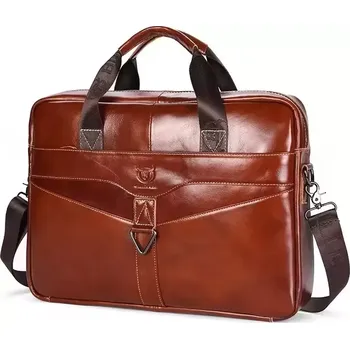 Bullcaptain pánská kožená brašna Dullan Hnědá 10L