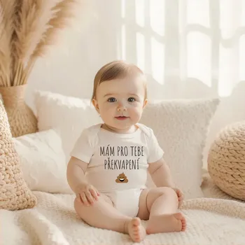 Kojenecký body Body MÁM PRO TEBE PŘEKVAPENÍ Barva: Bílá, Velikost: 80-86 (12-18 měsíců)