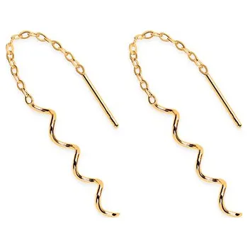 Náušnice Zlaté provlékací náušnice spirálky, 14K IZ17275 + dárkové balení LUXUS zdarma