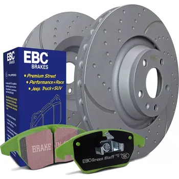 Brzdový komplet EBC sada brzd PD11KR | destičky Greenstuff & kotouče TurboGroove zadní PD11KR427