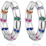 Agato Hravé kruhové náušnice s barevnými zirkony AGT-E252KC + 2 měsíce na vrácení zboží