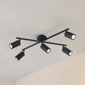 Lampička Stropní světlo Lindby Joffrey, 78 cm, černé, 5 ramen, GU10 černá 5 x 10 W LED - Doprava zdarma