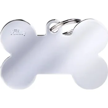 psí známka Známka pro psy My Family Basic kost extra velká chrom