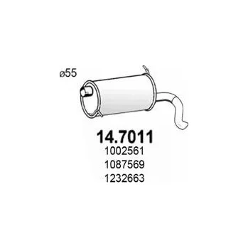 Zadní díl výfuku Zadní tlumič výfuku ASSO 14.7011
