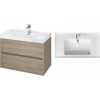 Koupelnový nábytek Cersanit Crea, závěsná skříňka s umyvadlem 80cm, set B115, dub, S801-289