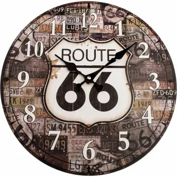 Hodiny Casa de Engel Home Dřevěné nástěnné hodiny, 0/12 Fialová UNI (2781022)