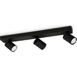 Ideal Lux RUDY PL3 přisazené bodové svítidlo 3x GU10 LED 7W 610lm 3000K 54cm IP20, černé