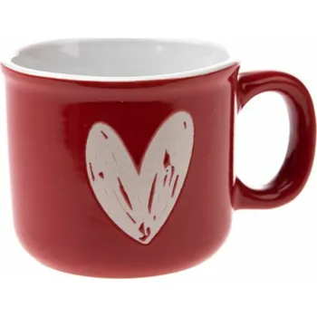 Casa de Engel Home Keramický hrnek se srdcem, červený, 90ml, 12/96 Fialová UNI (2795772)
