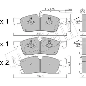 Brzdová destička Sada brzdových destiček, kotoučová brzda METELLI 22-0927-5