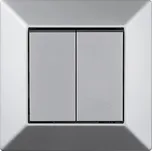 Elhard Vypínač Royal Premium č.5 s rámečkem, stříbrný - kompletní