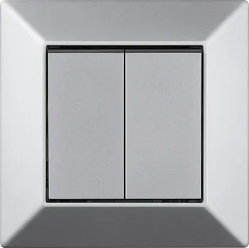 vypínač Elhard Vypínač Royal Premium č.5 s rámečkem, stříbrný - kompletní