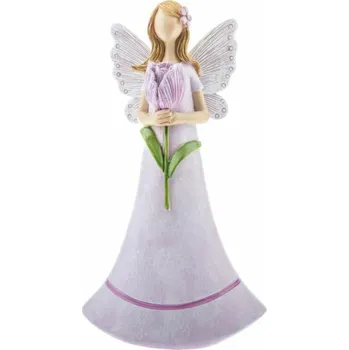 Vánoce Casa de Engel Home Polyresinová víla s květinou, 2/16 Fialová UNI (2814666)