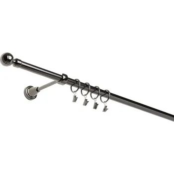 Garnýž Ø 19 ONYX jednotyč komplet-ROSA Barva: ONYX, Délka: 240 cm, typ kroužků: bez kroužků