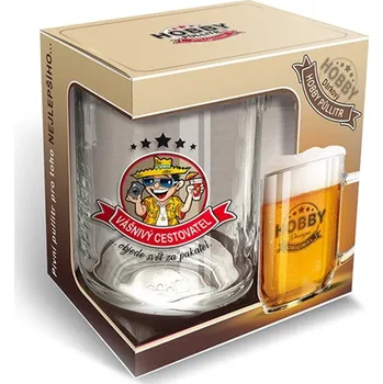 Sklenice Nekupto HOBBY pivní sklenice Vášnivý cestovatel NPL