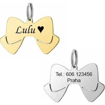 psí známka Ocelová psí známka Mašlička