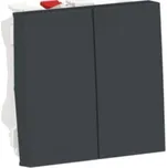 Schneider Electric NU321354 Unica - Přepínač dvojitý střídavý řazení 6+6 (5b), Antracit