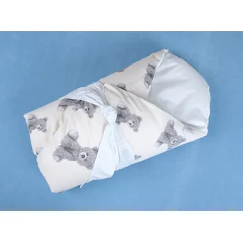 Zavinovačka JAN peří Péřová zavinovačka "Dráček" - šedý medvídek - Péřová zavinovačka "Dráček" 80x80 cm - šedý medvídek - potah + vnitřek