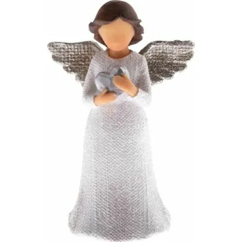 Vánoční dekorace Casa de Engel Home Polyresinový anděl se srdcem, 6/96 Fialová UNI (2813180)