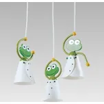 Luxera FROG dětské závěsné svítidlo 3x E14 40W bez zdroje 38,5cm IP20, bílé/zelené