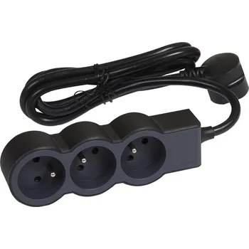 Síťový kabel Legrand 049473 PRODL.PŘÍV.3X2P+T 1,5M ČERNÁ
