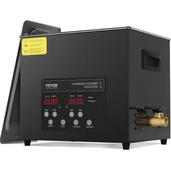 Ultrazvuková čistička VEVOR 10L ultrasonický čistič, digitální ultrazvukový čistič o výkonu 240 W s šetrným režimem a vylepšeným odplyňováním, průmyslový ultrazvukový čistič 40 kHz s ohřívačem a časovačem pro retainery, šperky a nástroje